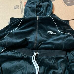 Roots hoodie and pants - velour - size small ladies